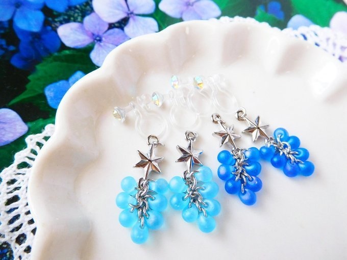 空宙葡萄のドール用ノンホールピアス