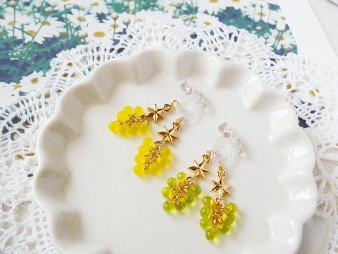 空宙葡萄のドール用ノンホールピアス