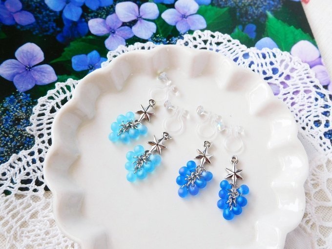 空宙葡萄のドール用ノンホールピアス