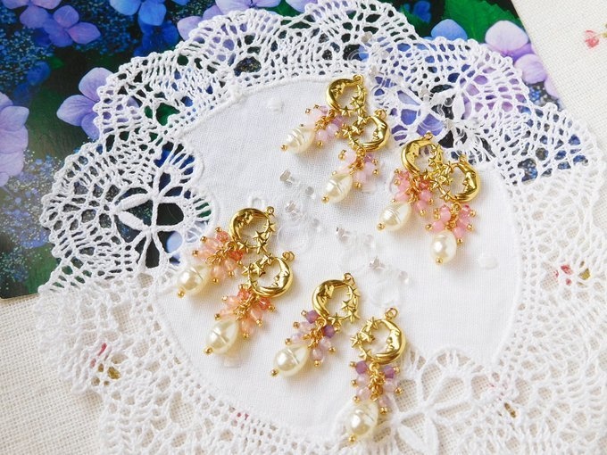 三日月星雫しゃらんらドール用ノンホールピアス