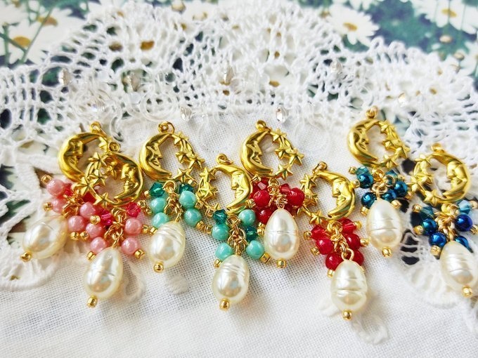 三日月星雫しゃらんらドール用ノンホールピアス