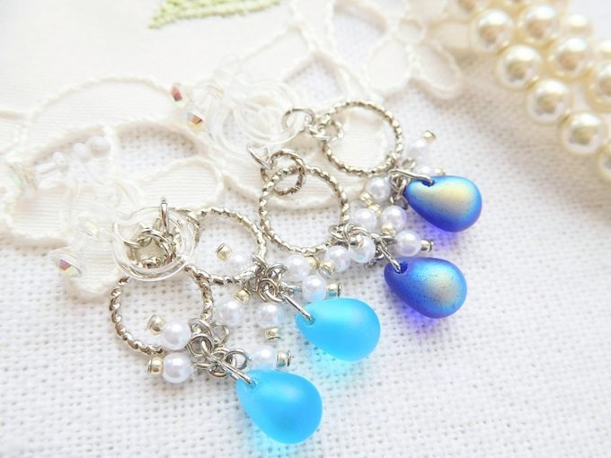 キラキラフープと夏雨雫のしゃらんらドール用ノンホールピアス