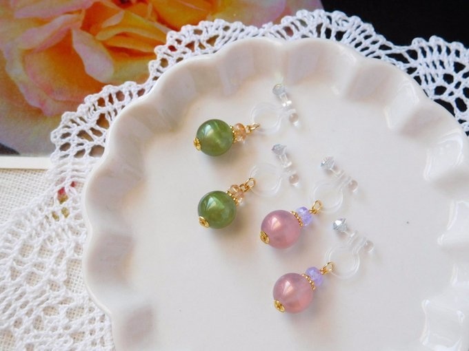 和色キャンディのドール用ノンホールピアス