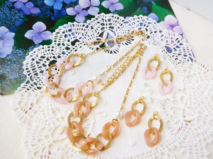 マーブルプラチェーンパーツのドール用アクセサリーセット