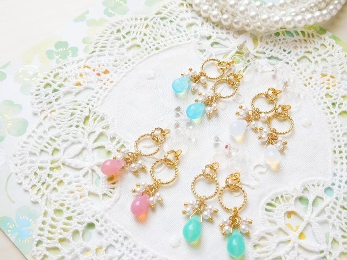 キラキラフープと秋雨雫のしゃらんらドール用ノンホールピアス