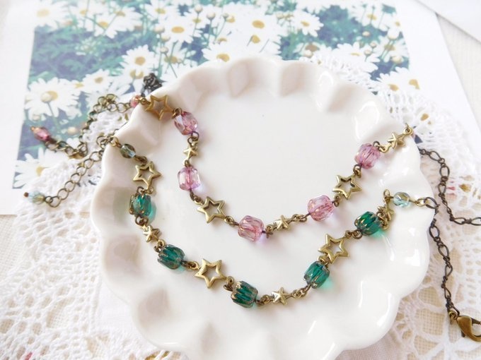 CZダブルフェイスと星のドール用チェーンベルト