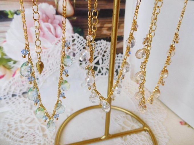 CZドロップとクリスタライズのドール用ネックレス