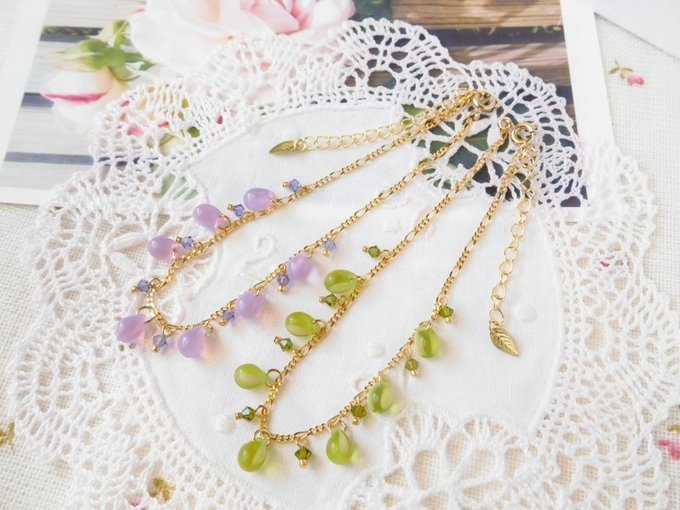 CZドロップとクリスタライズのドール用ネックレス