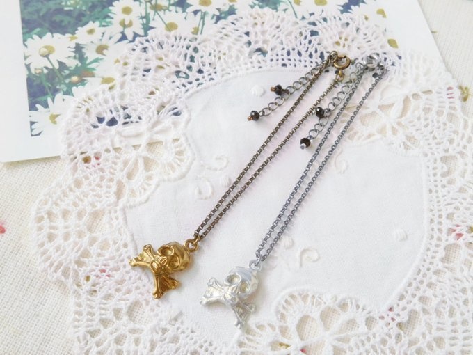 ドクロチャームのドール用ネックレス