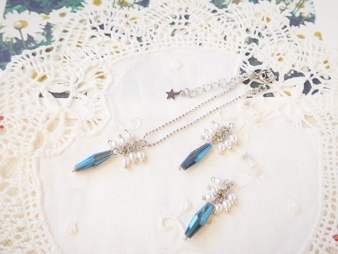 菱ロングブルーガラスのしゃらんらドール用アクセサリーセット