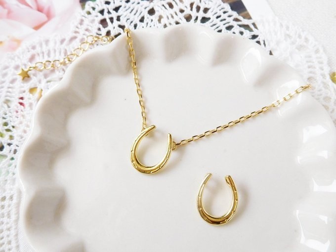 馬蹄チャームのドール用ネックレス[ショート]