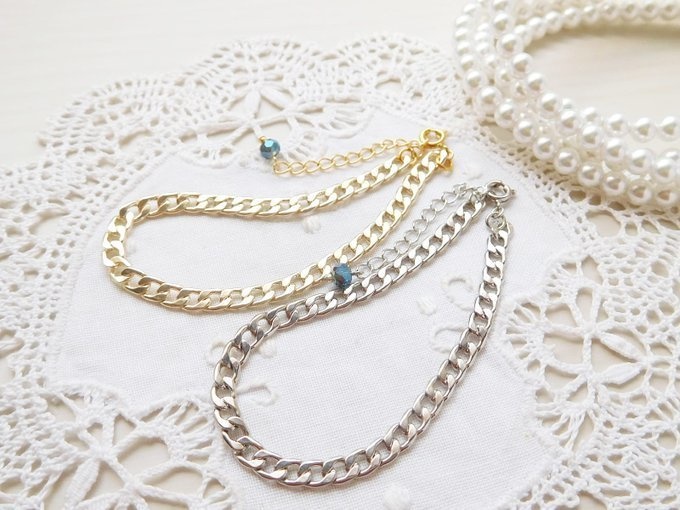 太め喜平チェーンのドール用セミロングネックレス