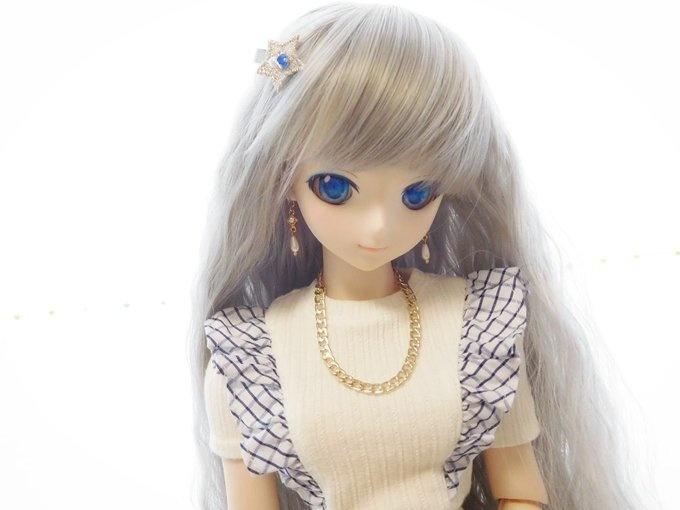 太め喜平チェーンのドール用セミロングネックレス