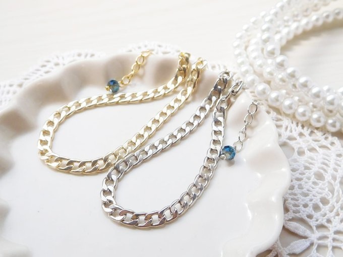 太め喜平チェーンのドール用セミロングネックレス