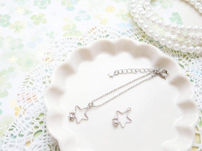 星フレームチャームのドール用プチネックレス