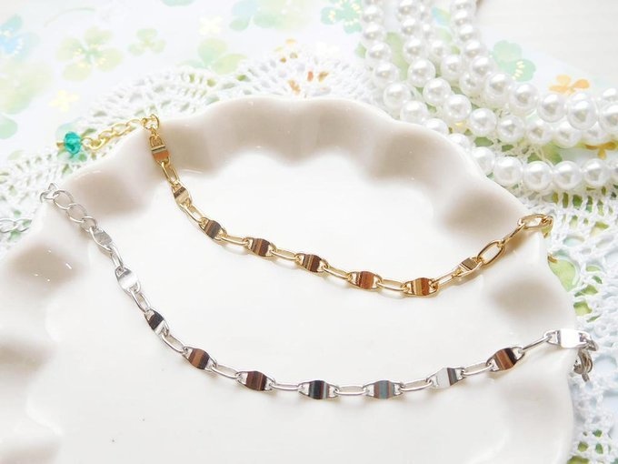 デザイン打ちアズキチェーンのドール用チョーカー