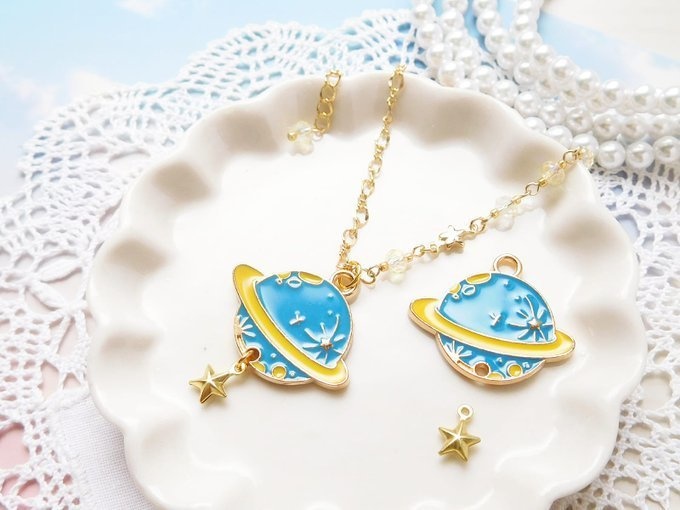 エポ惑星と揺れる星のドール用アシンメトリーネックレス