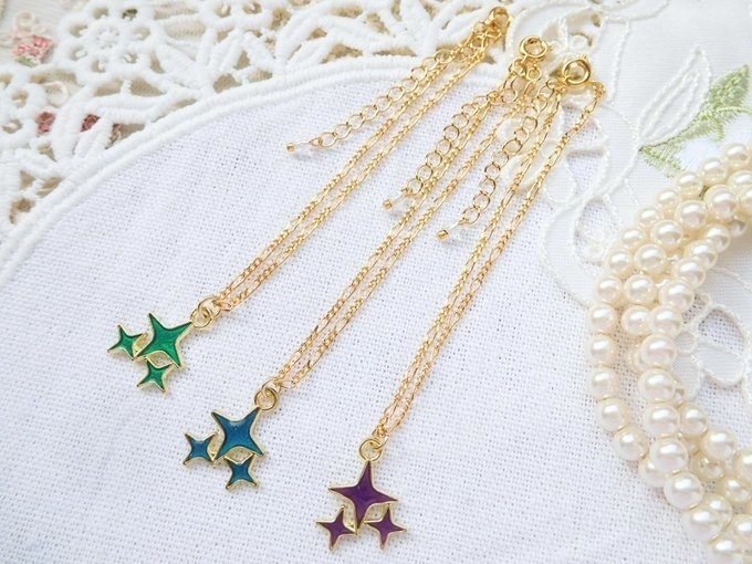 エポキラキラチャームのドール用セミロングネックレス