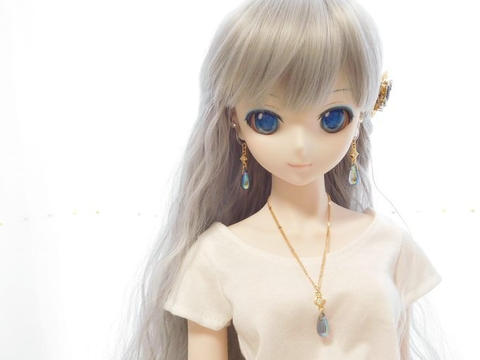 CZオーロラ雫と菱ジュエルのドール用アクセサリーセット