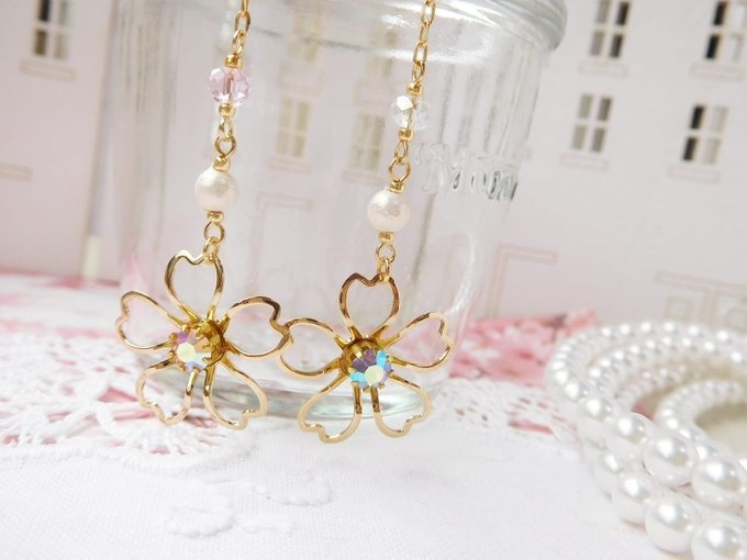 スカシ桜のドール用ウィッグピアス