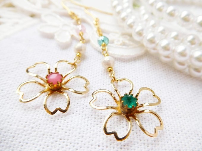 スカシ桜のドール用ウィッグピアス