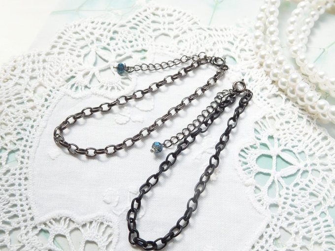 甲丸アズキチェーンのドール用セミロングネックレス