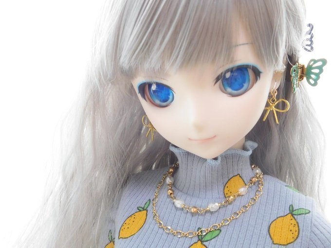 FPとチェーンのドール用2連ネックレス