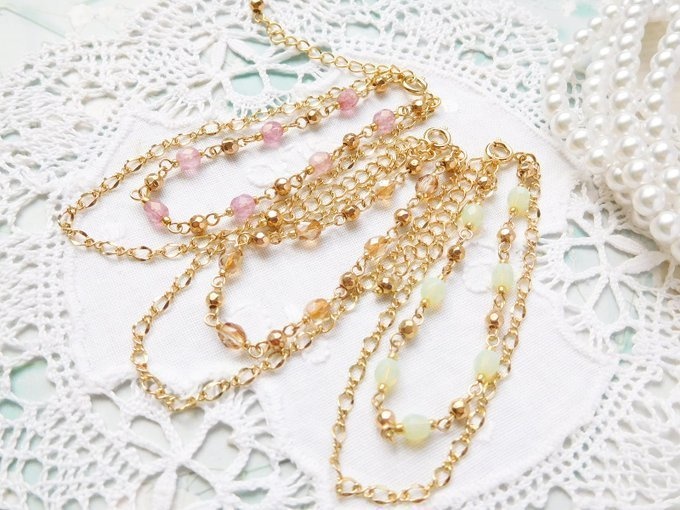 FPとチェーンのドール用2連ネックレス