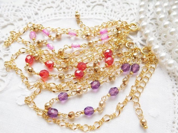 FPとチェーンのドール用2連ネックレス