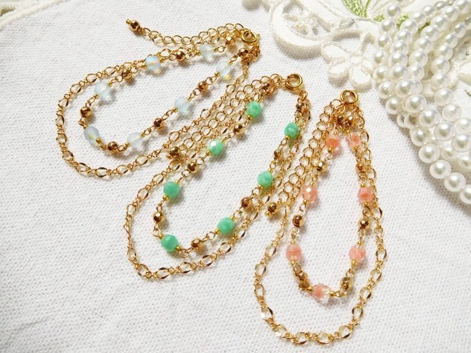 FPとチェーンのドール用2連ネックレス