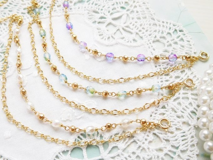 FPとチェーンのドール用2連ネックレス