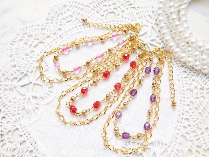 FPとチェーンのドール用2連ネックレス