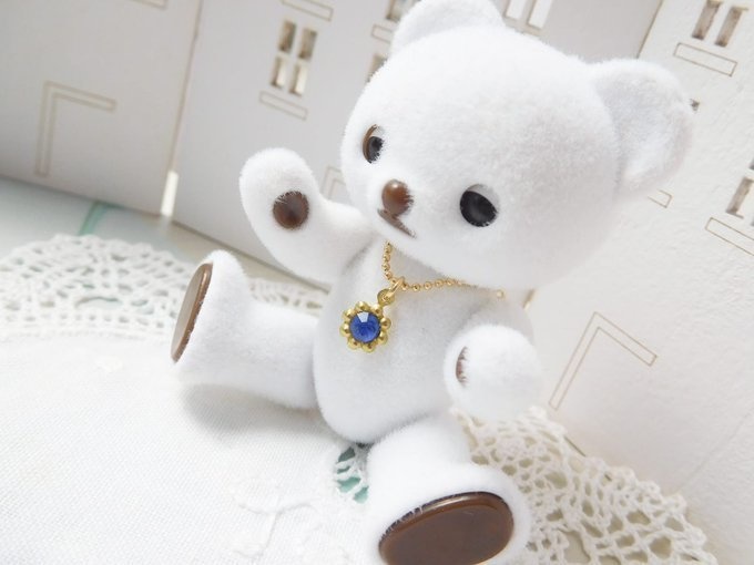 ヴィンテージスワロフスキー花のドール用ネックレス(1/12)