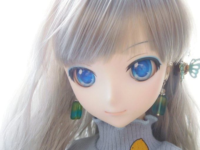 CZレクタングルカットのドール用ノンホールピアス