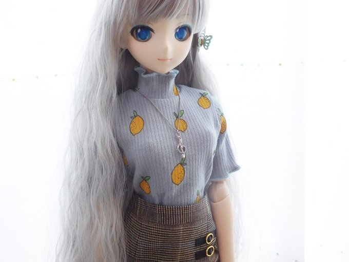 ト音記号のドール用セミロングネックレス