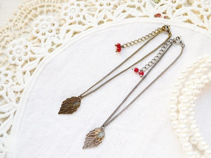 落ち葉のドール用セミロングネックレス