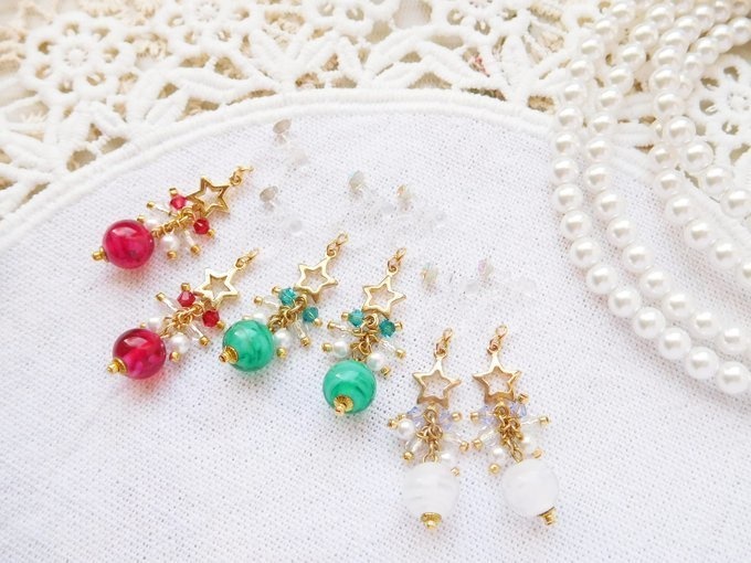 冬星JAPANガラスしゃらんらドール用ノンホールピアス