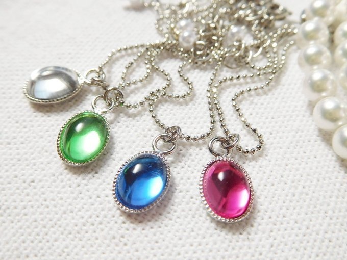 カラフルオーバルカボションのドール用ネックレスR