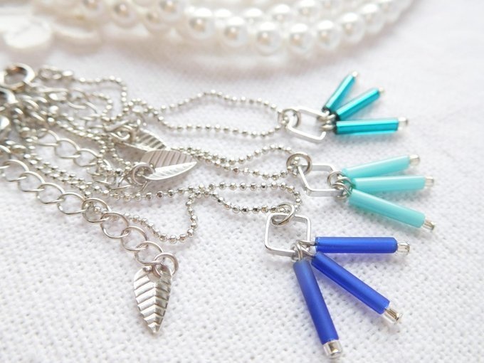 菱フープと竹ビーズのドール用ネックレス