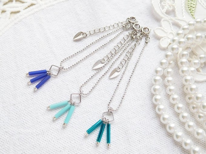 菱フープと竹ビーズのドール用ネックレス