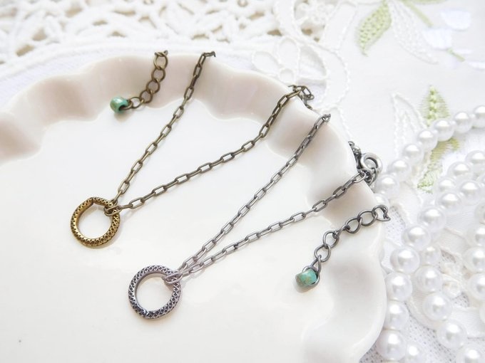 デザイン丸カン通しのドール用セミロングネックレス