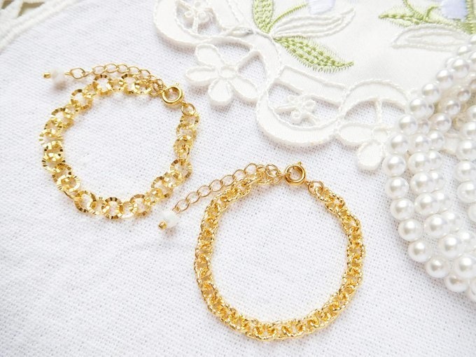 キラキラカットゴールドチェーンのドール用チョーカー