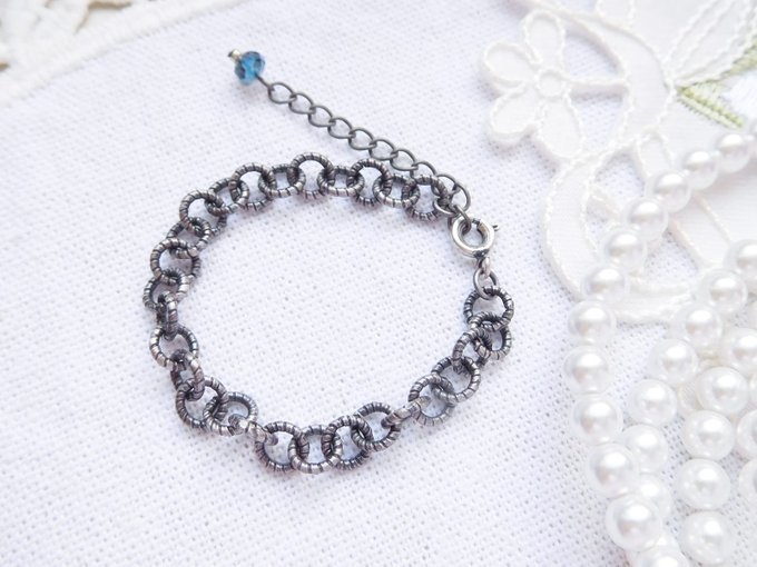 銀古美刻みカットラウンドチェーンのドール用チョーカー