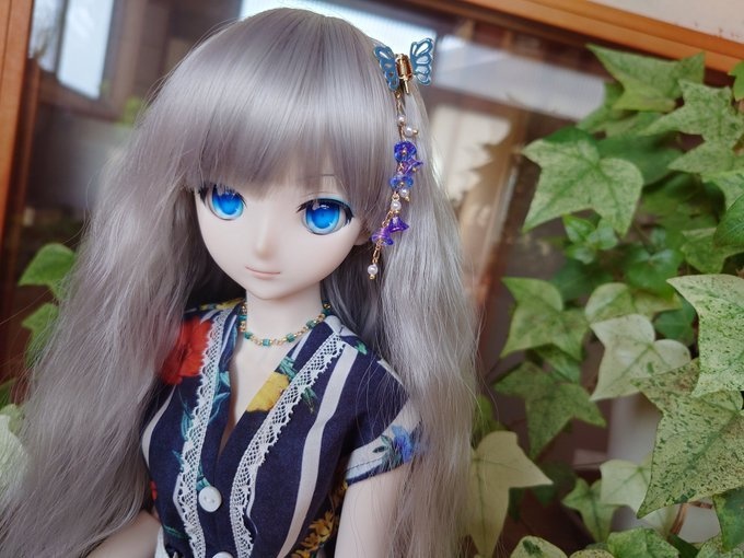 極小キューブカットガラス繋ぎのドール用チョーカー