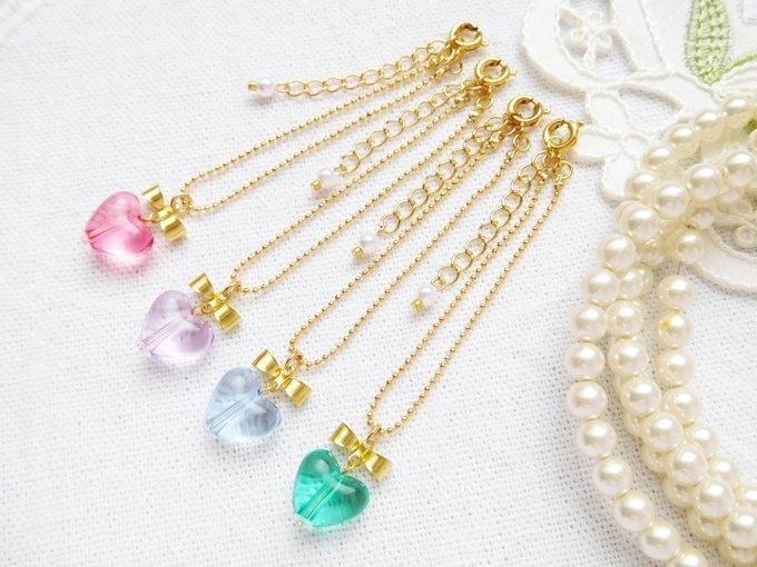 リボンとクリアハートのドール用アクセサリーセット