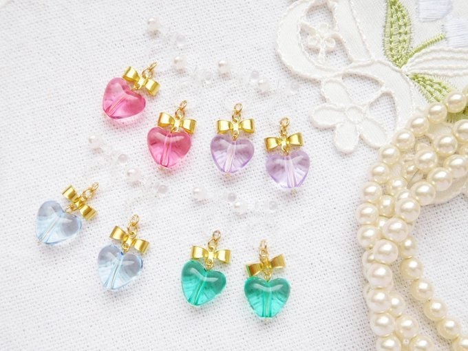 リボンとクリアハートのドール用アクセサリーセット