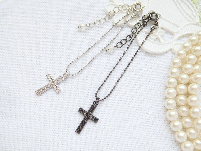 柄入クロスのドール用ネックレス(R/G)