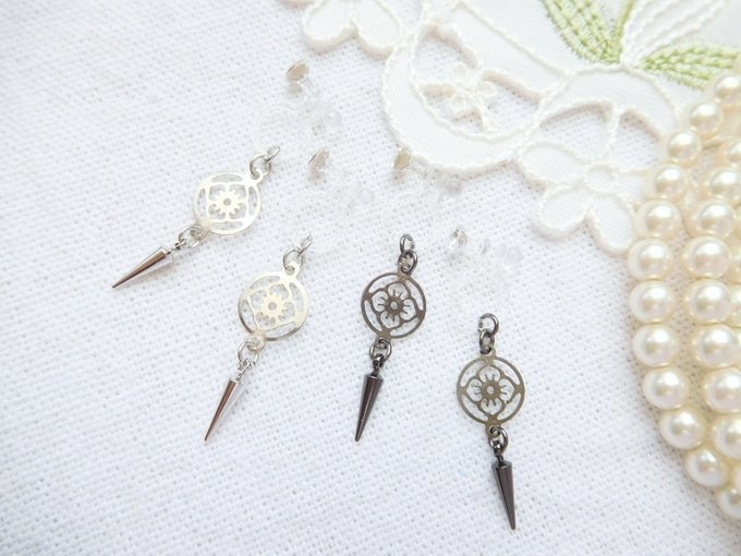 スカシアイリスと尖りのドール用ノンホールピアス