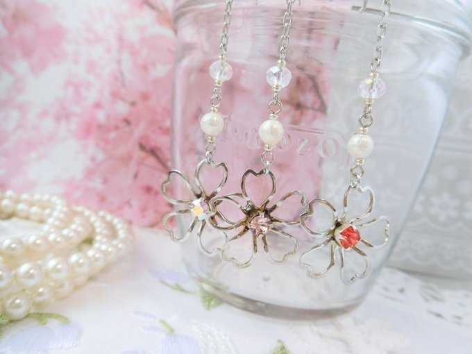 スカシ桜のドール用ウィッグピアスR