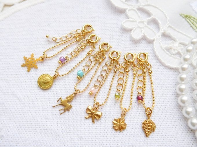 プチ真鍮チャームのドール用ネックレス①(1/12)